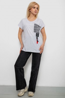 Футболка женская с принтом, цвет серый, 244R2412