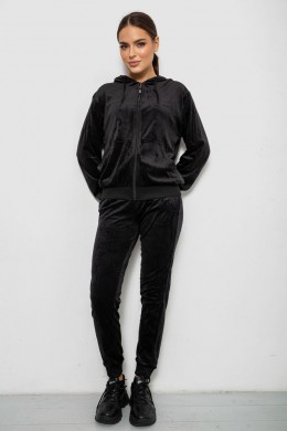 Спортивний костюм жіночий велюровий, колір чорний, 244R9135