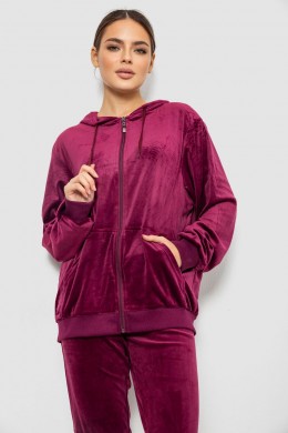 Спортивний костюм жіночий велюровий, колір бордовий, 244R9135