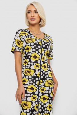 Халат жіночий на блискавці з принтом, колір жовтий, 257R1030-2