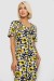 Халат жіночий на блискавці з принтом, колір жовтий, 257R1030-2 Халат жіночий на блискавці з принтом, колір жовтий, 257R1030-2