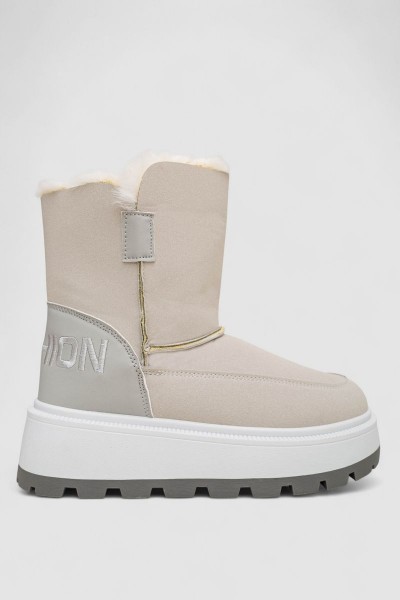 Угги женские зимние на меху, цвет светло-серый, 243R-A