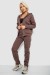 Спортивный костюм женский на флисе, цвет темно-коричневый, 257R86