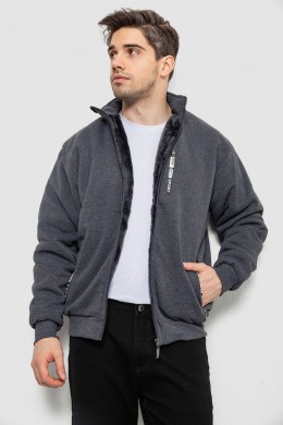 Спортивная кофта мужская на флисе, цвет темно-серый, 244R2718