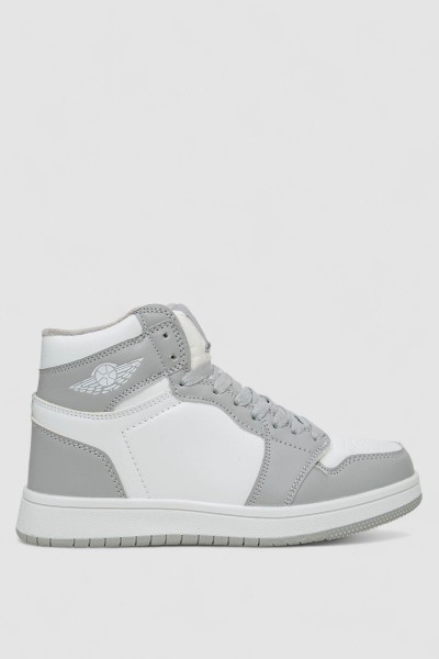 Кроссовки женские зимние на меху 48RHB470-14, цвет Бело-серый