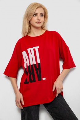 Футболка женская с принтом, цвет красный, 244R2015