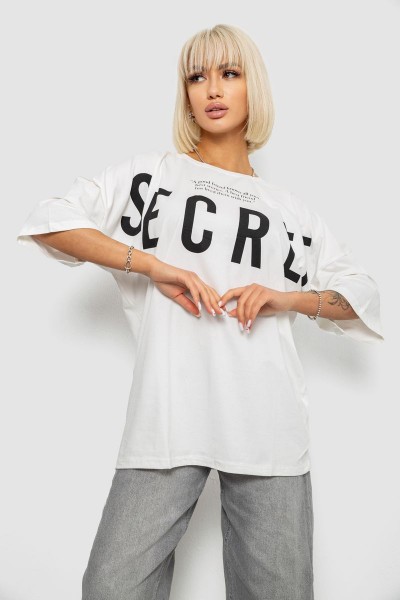 Футболка женская с принтом, цвет молочный, 244R3008-1