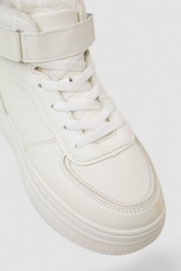 Кросівки жіночі зимові на хутрі, колір білий, 248RAM03