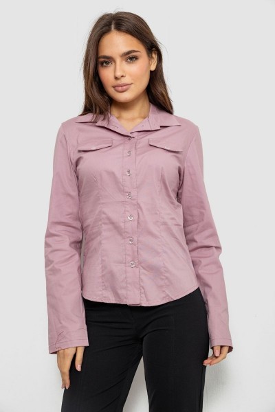 Сорочка жіноча однотонна, колір бузковий, 230R068-2
