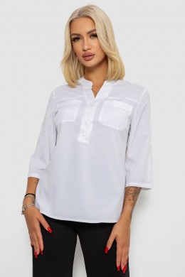 Блуза однотонная, цвет белый, 230R97