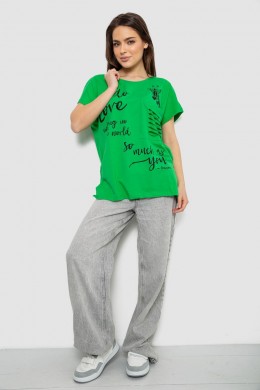 Футболка женская с принтом, цвет салатовый, 244R3011