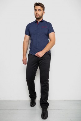 Рубашка мужская с принтом  -уценка, цвет темно-синий, 214RK103-U-1