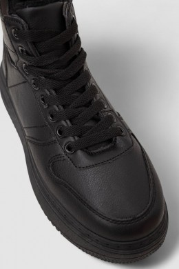 Кеды женские на меху, цвет черный, 248RK02