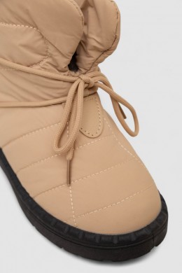 Дутики женские зимние на меху, цвет черно-бежевый, 248RFM19