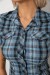 Сорочка жіноча в клітинку, колір синій, 230R065