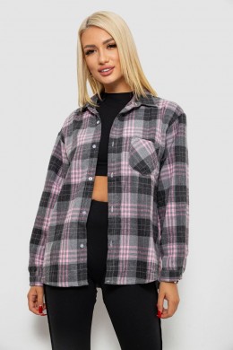 Рубашка женская в клетку, цвет серый, 244R1070-2