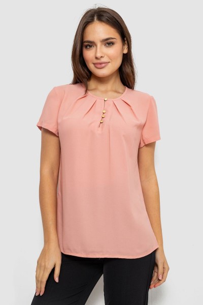 Блуза однотонная, цвет пудровый, 230R112