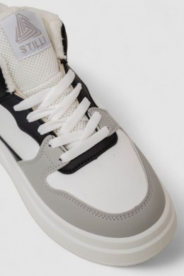 Кросівки жіночі зимові на хутрі, колір біло-сірий, 248RLM50-8