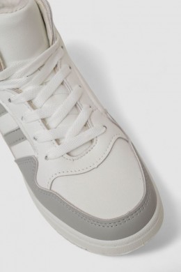 Кроссовки женские зимние на меху, цвет бело-серый, 248RAD400