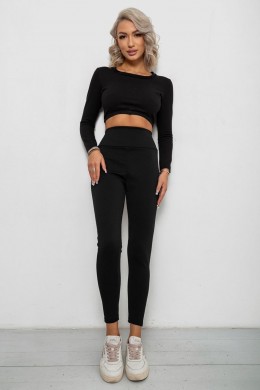 Лосины однотонные, цвет черный, 257R2044