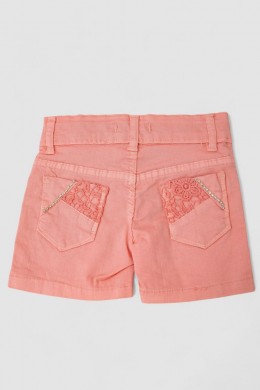 Шорти джинсові для дівчинки  -уцінка, колір кораловий, 247R10033-U-3