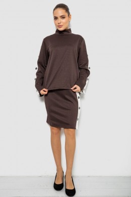 Костюм женский классический, цвет коричневый, 257R322-1