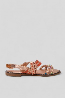 Босоножки женские  -уценка, цвет золотистый, 244RTN19-4-U-1