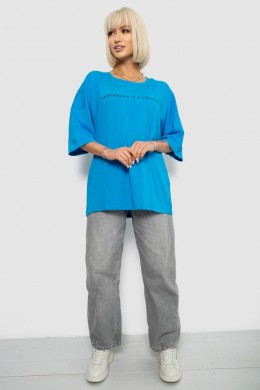 Футболка женская с принтом, цвет голубой, 244R2020