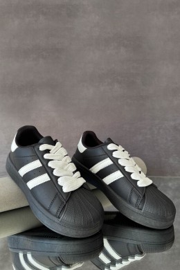 Кроссовки женские демисезонные, цвет черно-белый, 248RBK10-1