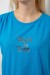 Футболка женская с принтом, цвет бирюзовый, 244R3017 Футболка женская с принтом, цвет бирюзовый, 244R3017