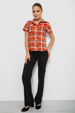 Рубашка женская в клетку, цвет оранжевый, 230R061-11