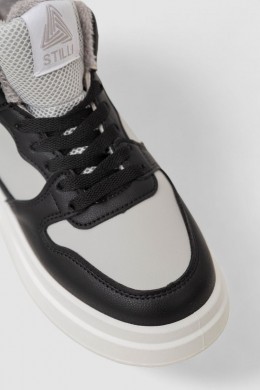 Кросівки жіночі зимові на хутрі, колір сіро-чорний, 248RLM50