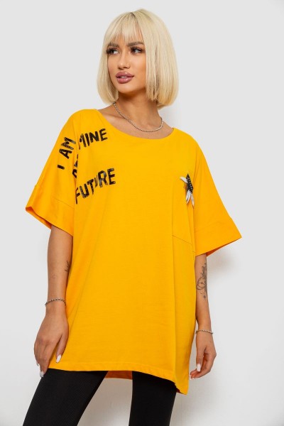 Футболка жіноча з принтом, колір жовтий, 244R2511