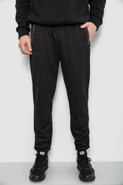 Спортивные штаны мужские, цвет черный, 244R429