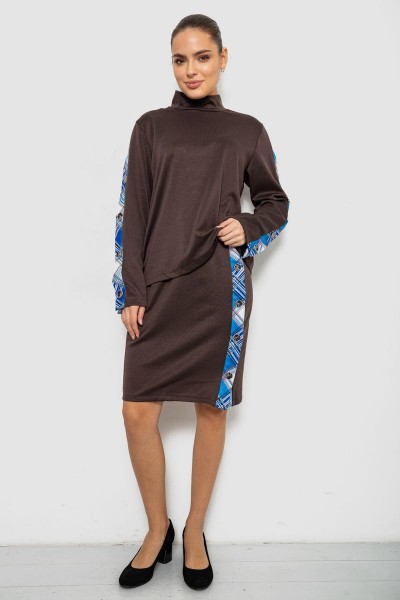 Костюм женский, цвет коричнево-синий, 257R322-3