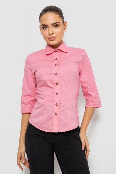 Сорочка жіноча однотонна, колір рожевий, 230R068-4