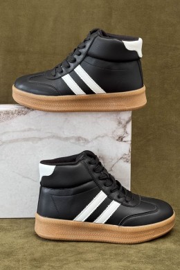 Кроссовки женские демисезонные, цвет черно-белый, 248RSD20-3