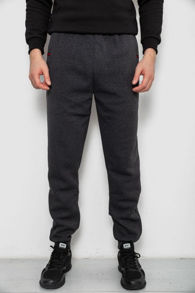 Спортивные штаны на флисе, цвет серый, 244R41526