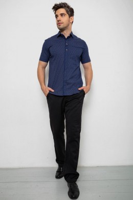 Рубашка мужская с принтом, цвет темно-синий, 214R7018
