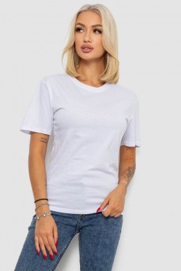 Футболка женская однотонная, цвет белый, 238R112