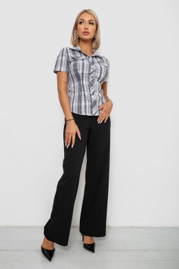 Рубашка женская в клетку, цвет бело-черный, 230R065