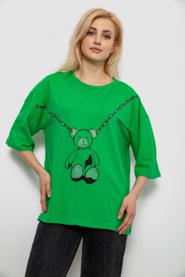 Футболка жіноча з принтом, колір зелений, 244R2016