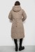 Куртка жіноча двостороння зимова, колір темно-бежевий, 244R24115 Куртка жіноча двостороння зимова, колір темно-бежевий, 244R24115