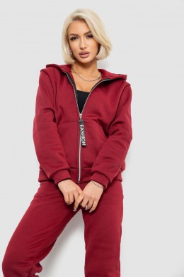 Спортивный костюм женский на флисе, цвет бордовый, 257R86