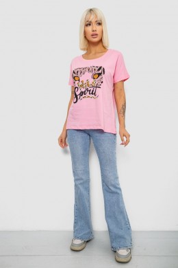 Футболка женская с принтом, цвет розовый, 244R2065