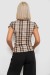 Сорочка жіноча в клітку повсякденна, колір бежево-чорний, 230R062 Сорочка жіноча в клітку повсякденна, колір бежево-чорний, 230R062