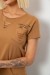 Футболка женская с принтом, цвет бежевый, 244R2214-6