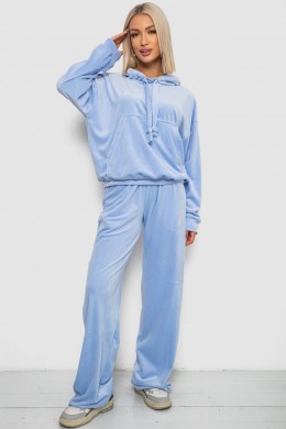 Спортивний костюм жіночий велюровий  -уцінка, колір блакитний, 241R2001-20-U-1