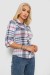 Рубашка женская в клетку, цвет молочно-серый, 230R063 Рубашка женская в клетку, цвет молочно-серый, 230R063