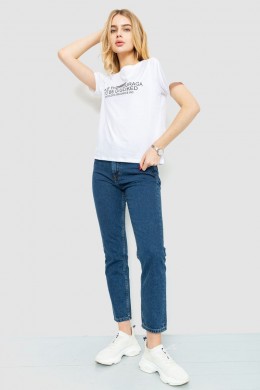 Футболка женская с принтом, цвет белый, 221R3006